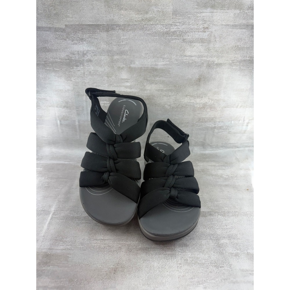 Clarks Cloudsteppers Arla Black Strappy Comfort Sandals Women Sz 7 261729284045